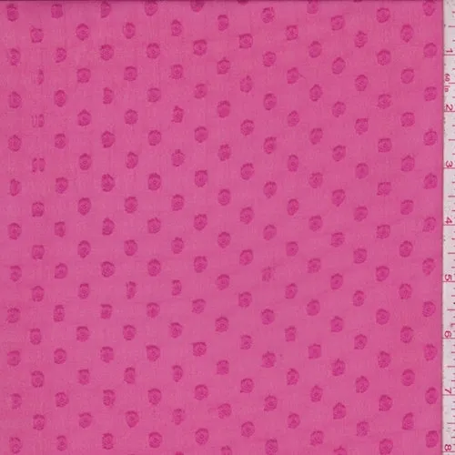 1 YD PC-Fuchsia Dot Jacquard Chiffon Fabric
