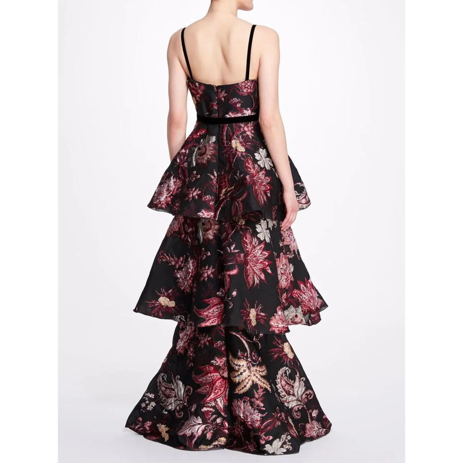 3-Tiered Sleeveless Velvet Gown