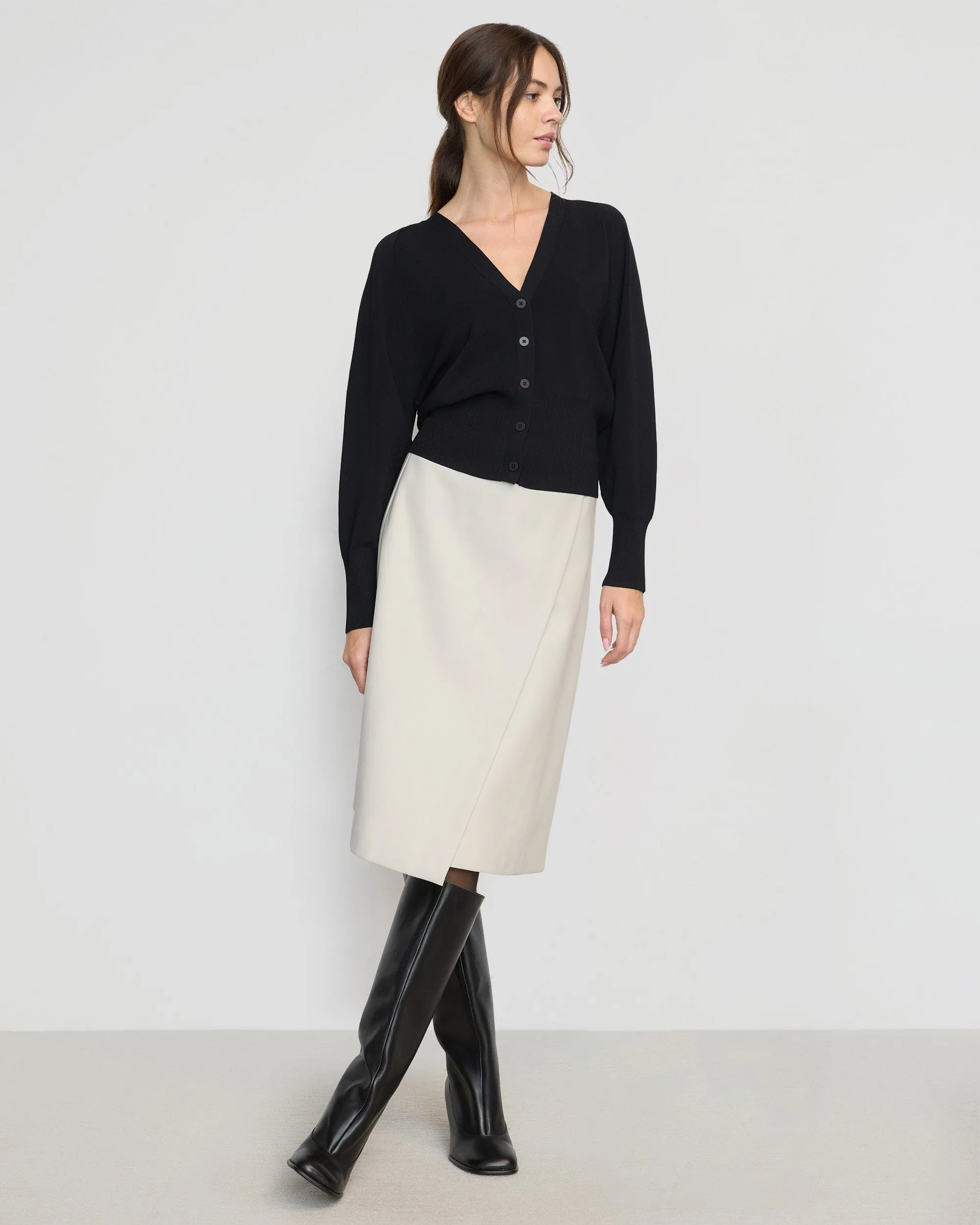 Alba Asymmetric Vegan Leather Skirt