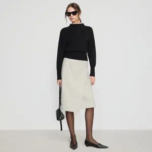 Alba Asymmetric Vegan Leather Skirt