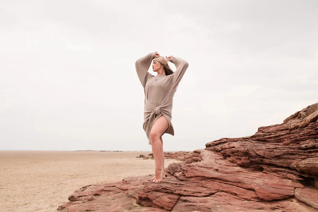 Arizona Knit Dress in Wheat