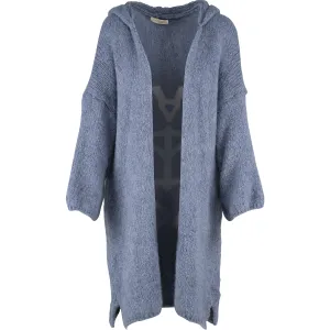 Astrid – Ladies Open-Front Knit Cardigan – Dk. Sky