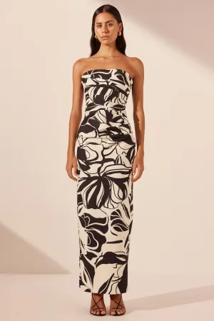 Azize Strapless Draped Maxi Dress
