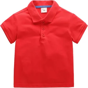 Baby Kids Boy Girl Solid Casual Short Sleeve Polo Shirt Pullover Tops Cute Shirts 1-7T