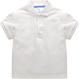 Baby Kids Boy Girl Solid Casual Short Sleeve Polo Shirt Pullover Tops Cute Shirts 1-7T