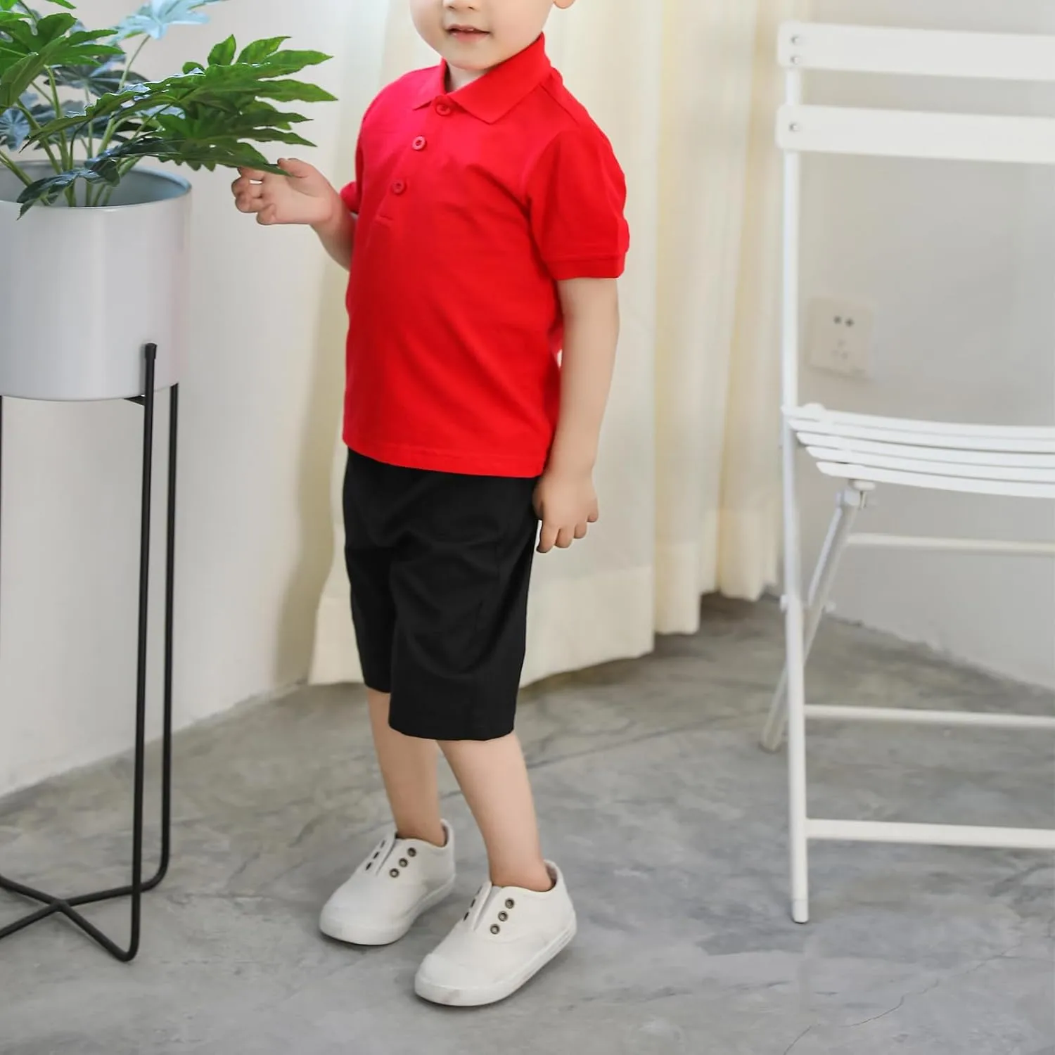 Baby Kids Boy Girl Solid Casual Short Sleeve Polo Shirt Pullover Tops Cute Shirts 1-7T