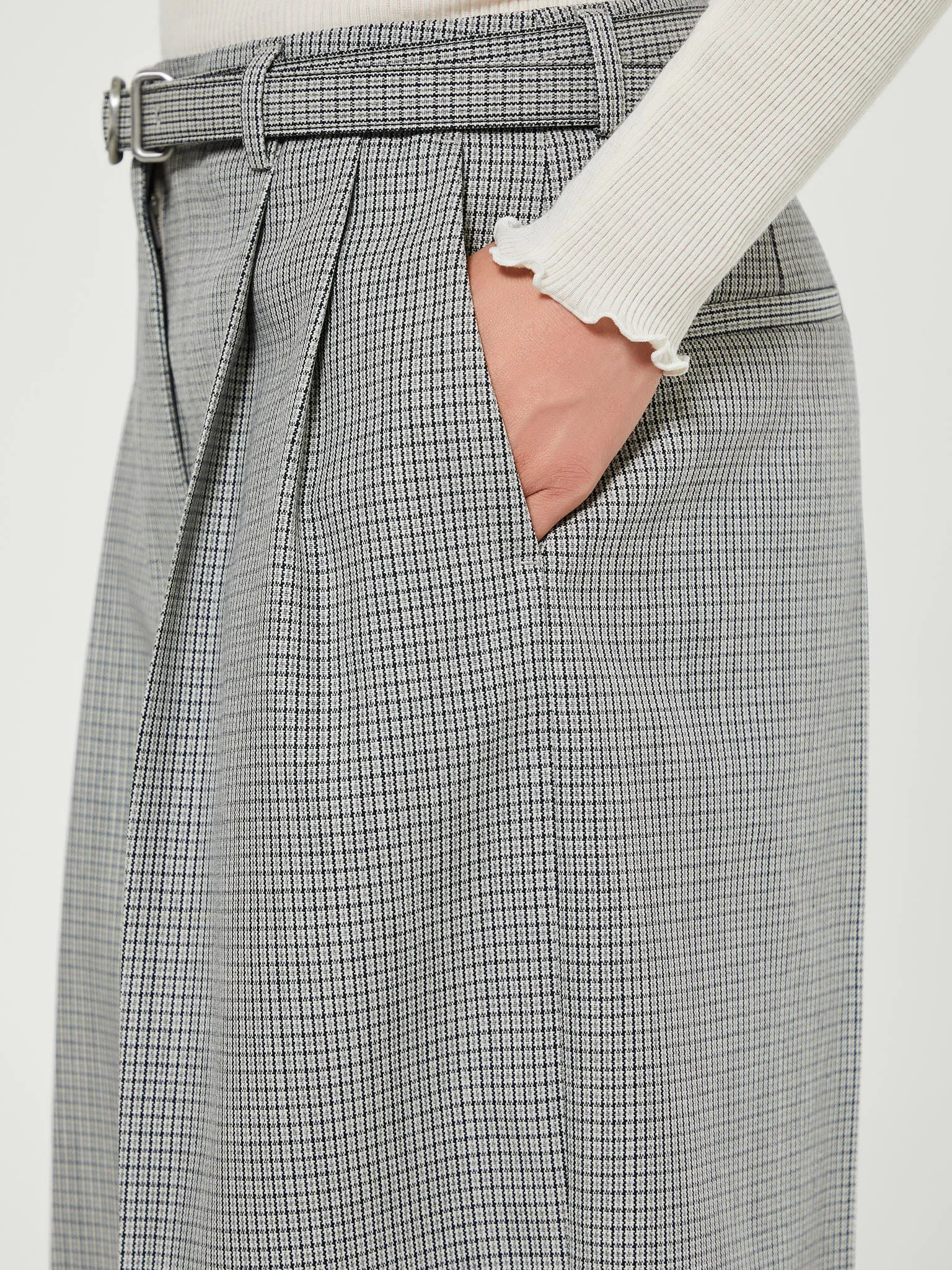 Belted Trousers in Grey