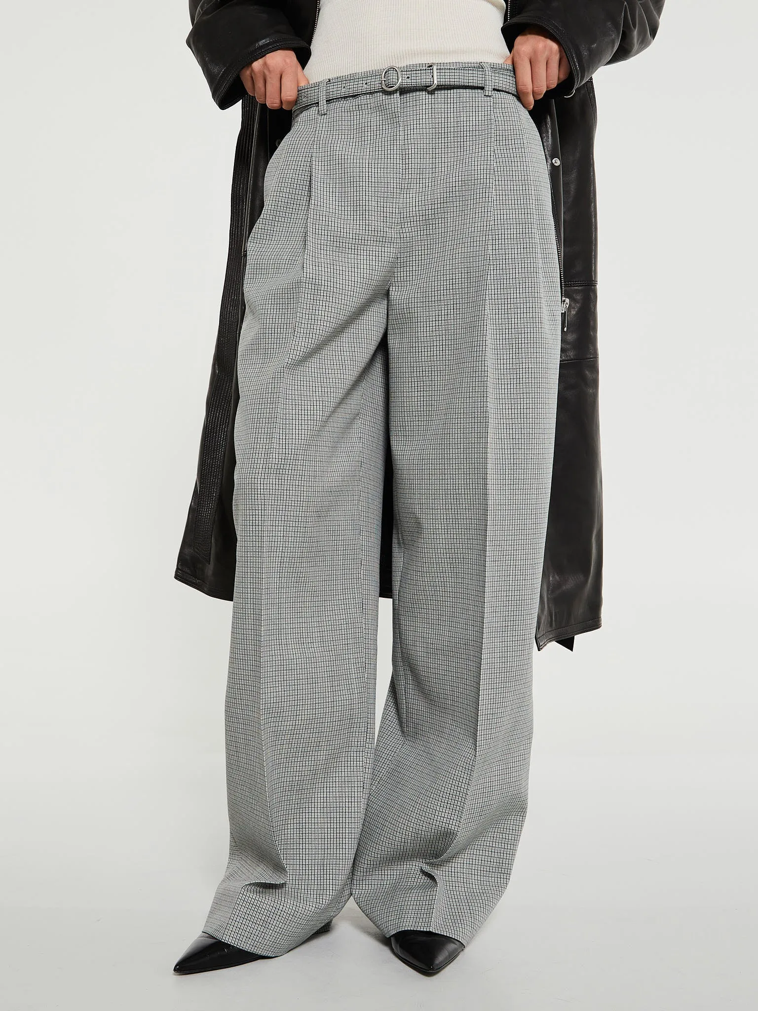 Belted Trousers in Grey
