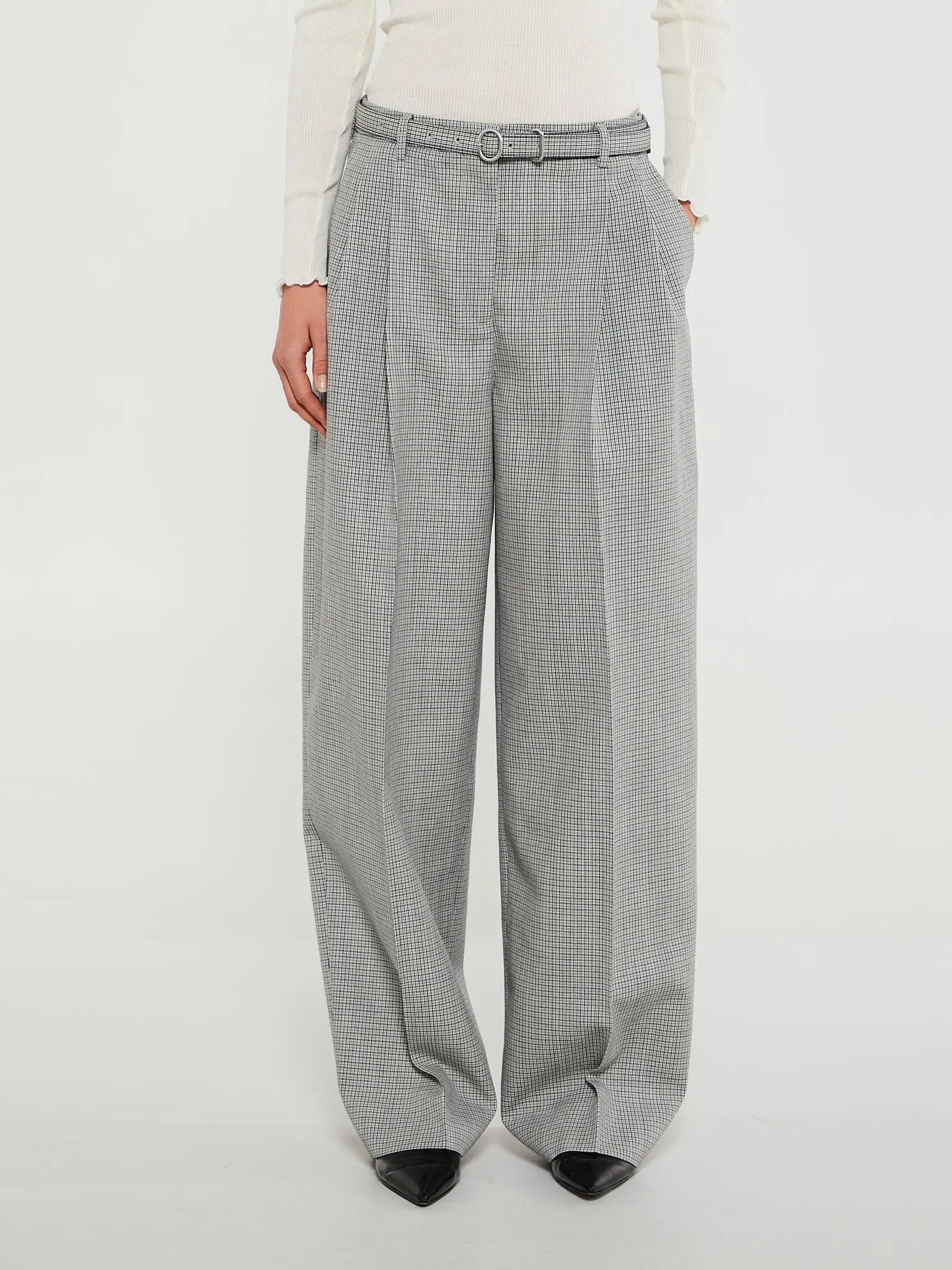 Belted Trousers in Grey