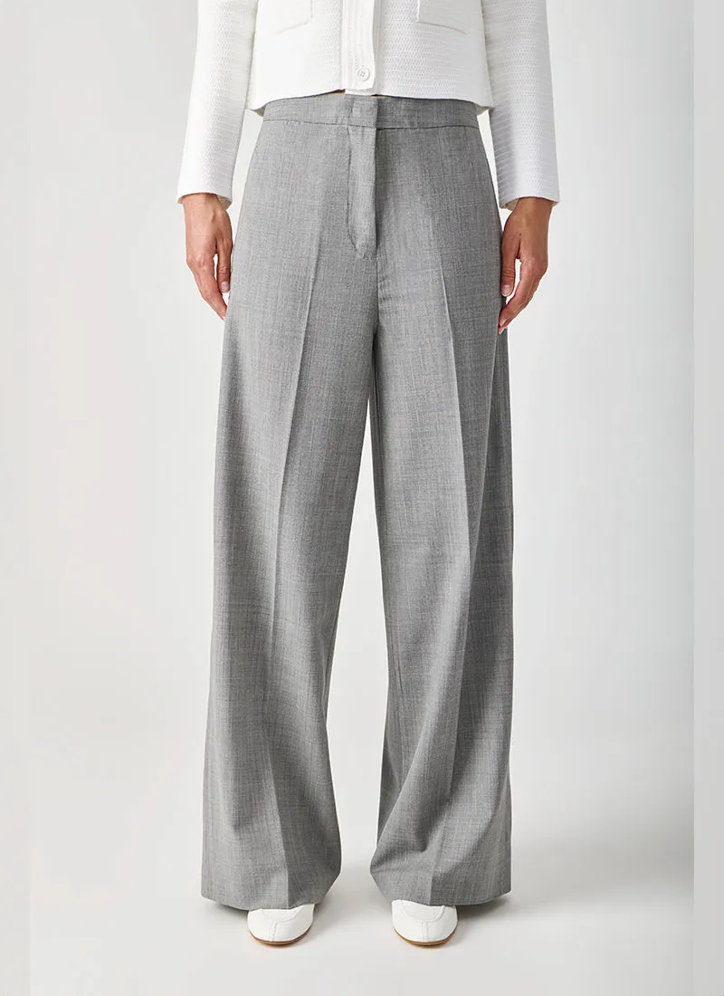 Bi-Stretch Wool Wide Leg Trouser