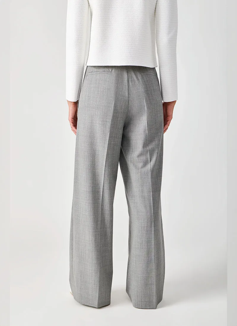 Bi-Stretch Wool Wide Leg Trouser