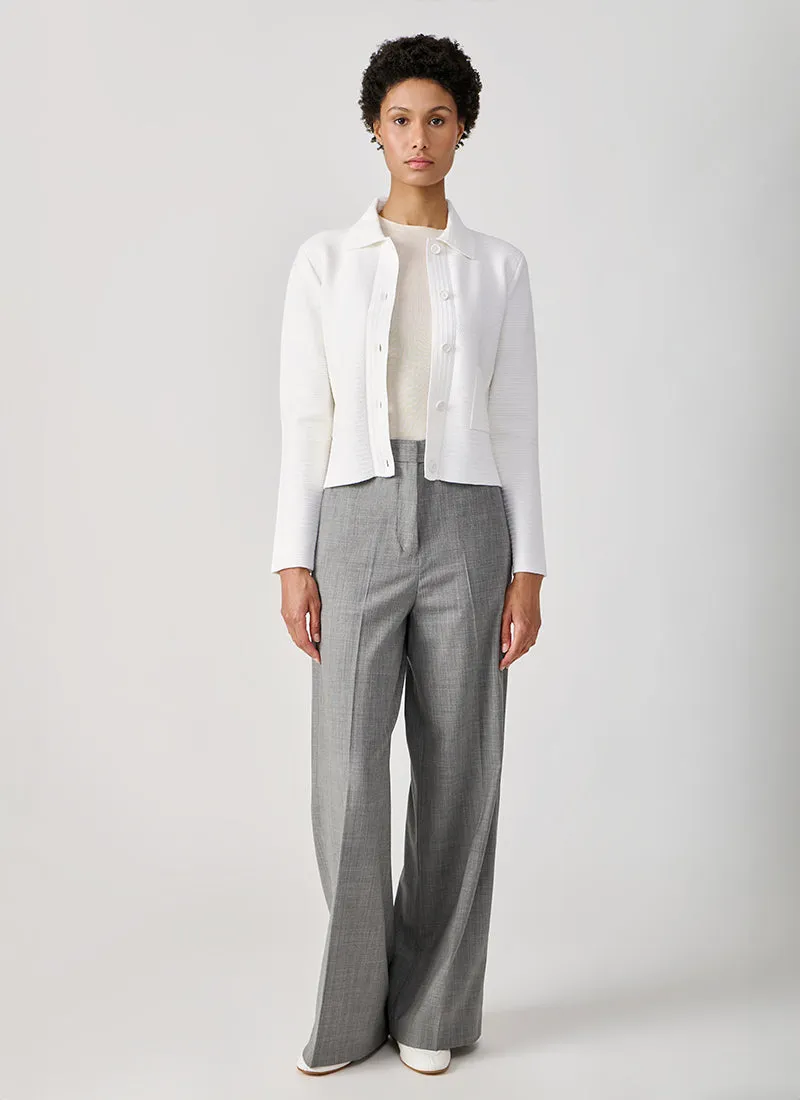 Bi-Stretch Wool Wide Leg Trouser