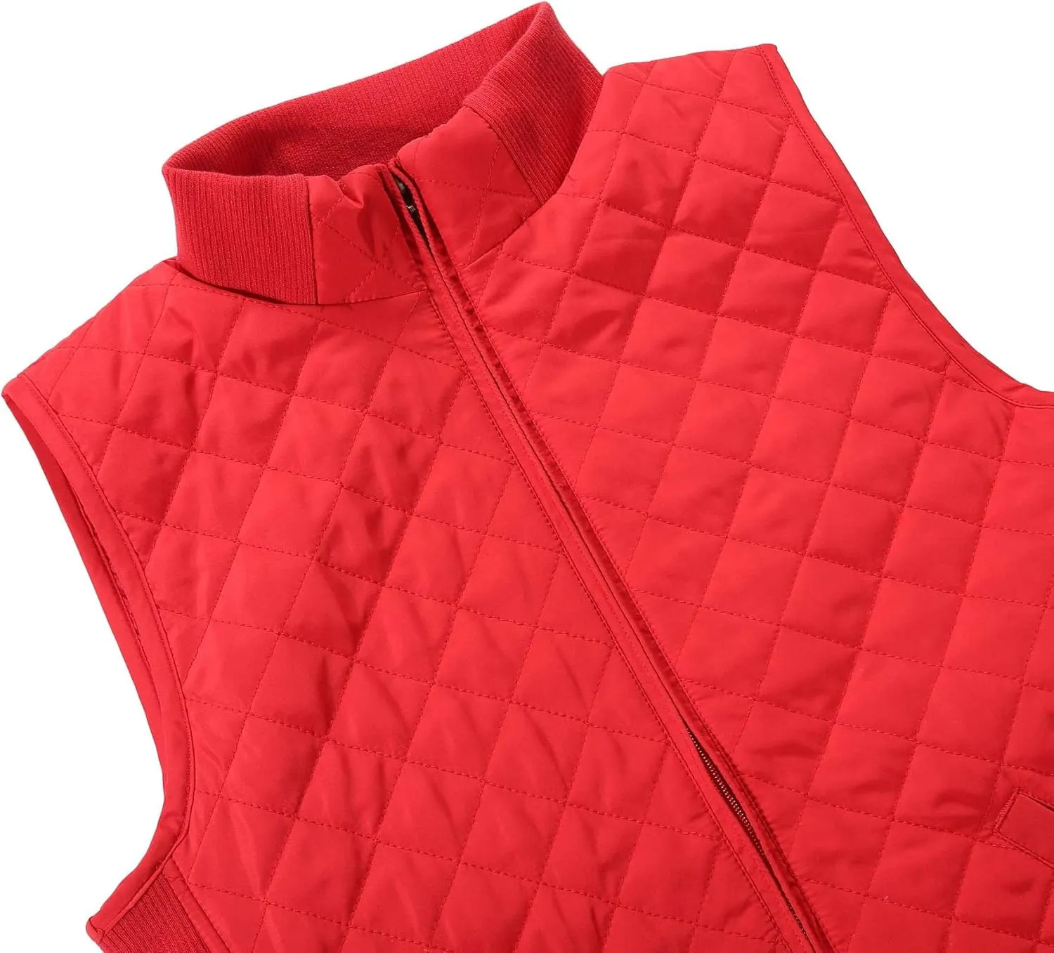 Bienzoe Women Quilted Casual Vest: Lightweight Packable Sleeveless Jacket