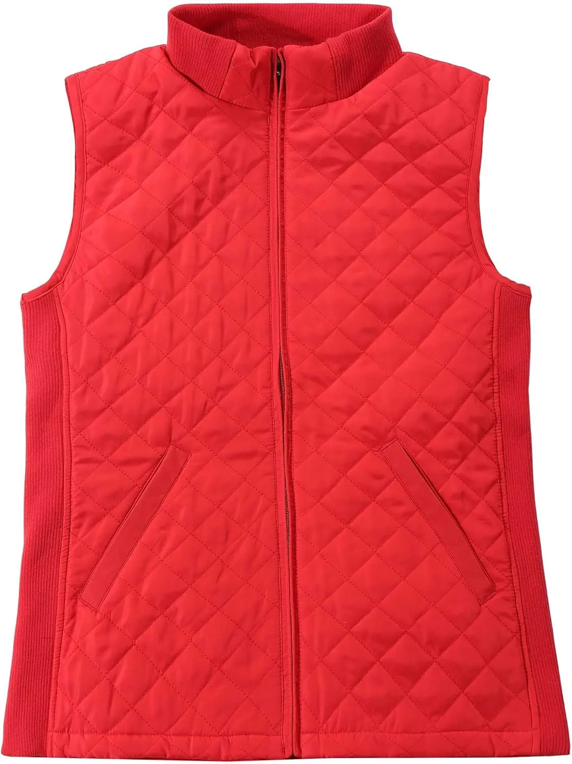 Bienzoe Women Quilted Casual Vest: Lightweight Packable Sleeveless Jacket