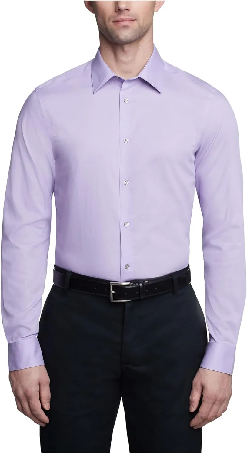 Calvin Klein Men's Slim Fit Non Iron Solid Dress Shirt - Amazon Exclusive