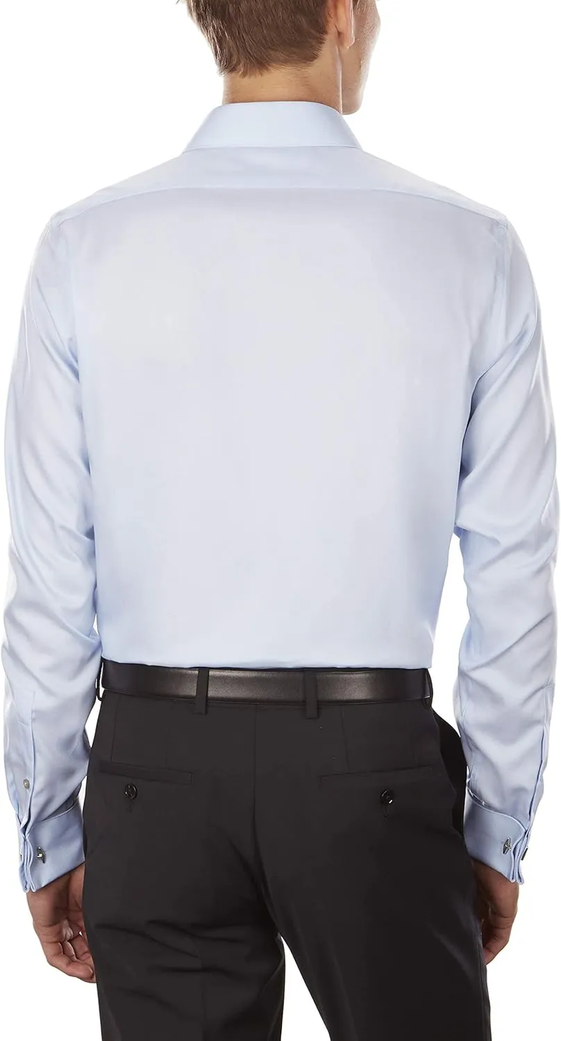 Calvin Klein Men's Slim Fit Non Iron Solid French Cuff Dress Shirt - Amazon Exclusive