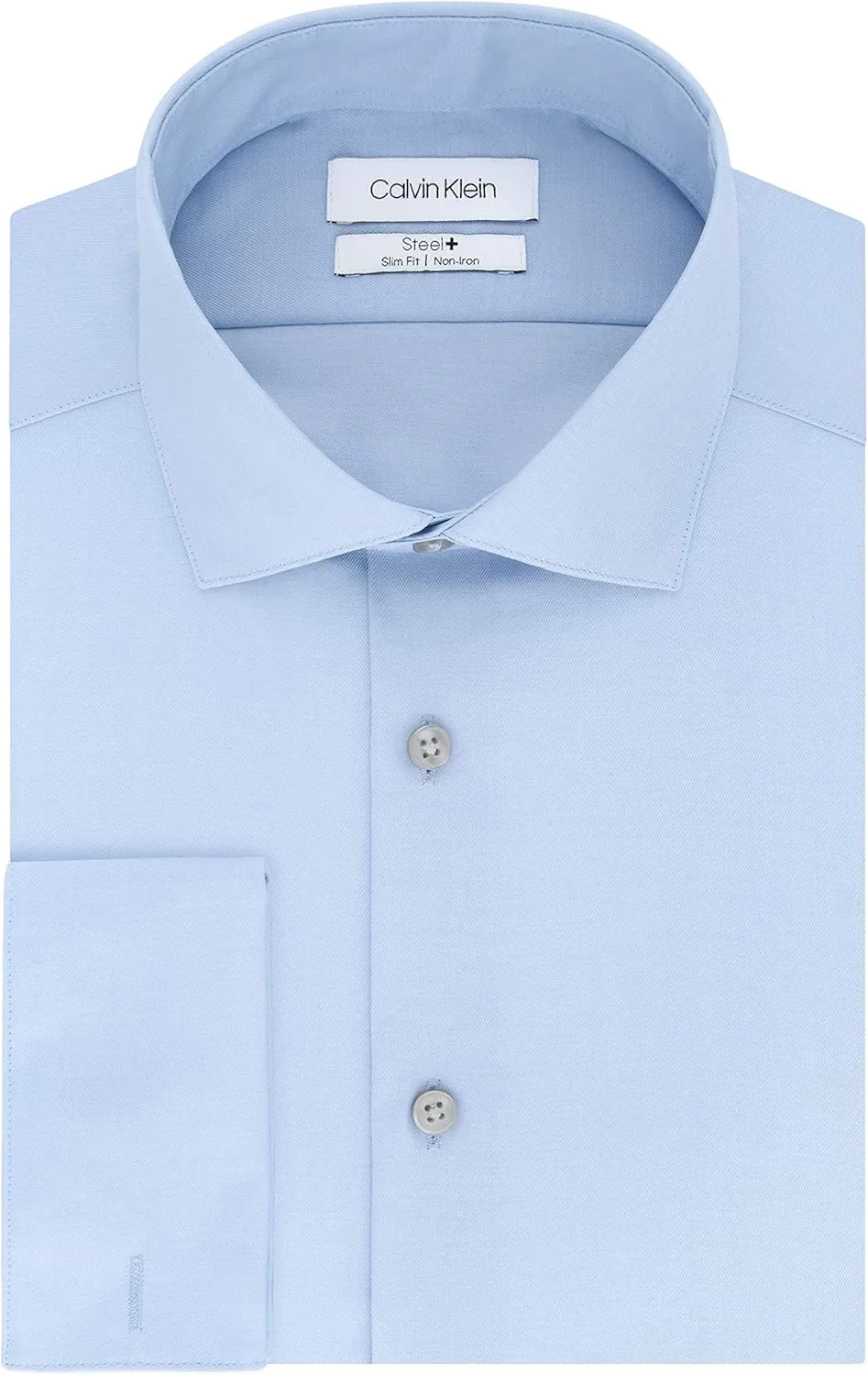 Calvin Klein Men's Slim Fit Non Iron Solid French Cuff Dress Shirt - Amazon Exclusive