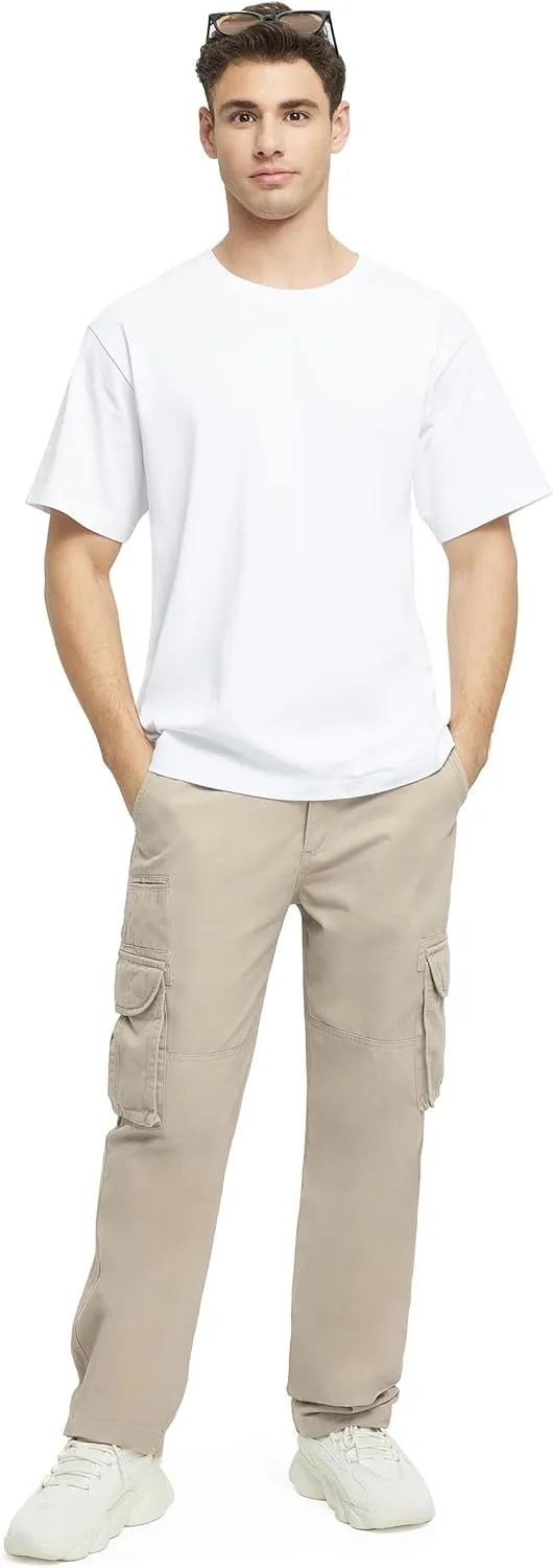 Cargo Pants for Men Multi Pockets Mens Pants Classic Cotton Casual Work Hiking Relaxed Fit Chino Pants