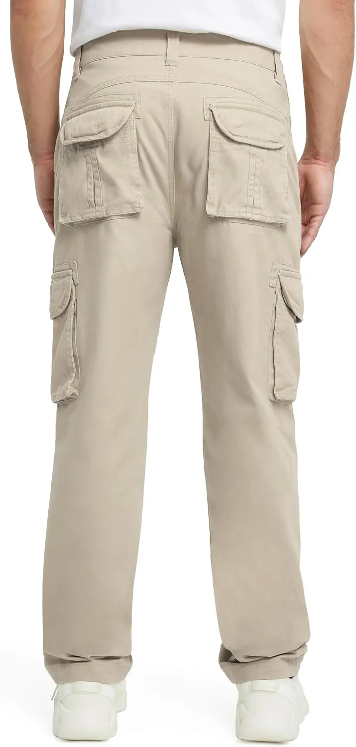 Cargo Pants for Men Multi Pockets Mens Pants Classic Cotton Casual Work Hiking Relaxed Fit Chino Pants