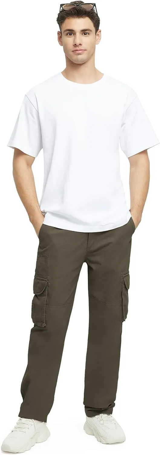 Cargo Pants for Men Multi Pockets Mens Pants Classic Cotton Casual Work Hiking Relaxed Fit Chino Pants
