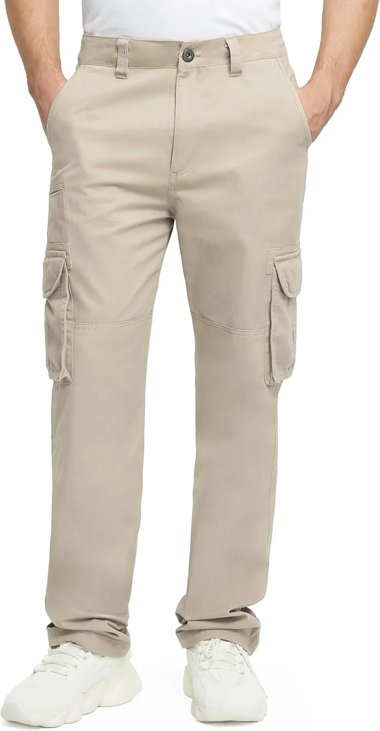 Cargo Pants for Men Multi Pockets Mens Pants Classic Cotton Casual Work Hiking Relaxed Fit Chino Pants