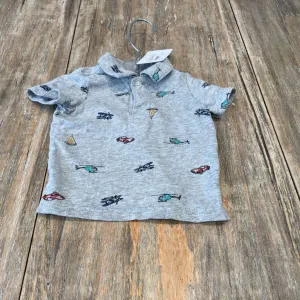 Carter's Grey Vehicle Printed Polo Top 3m