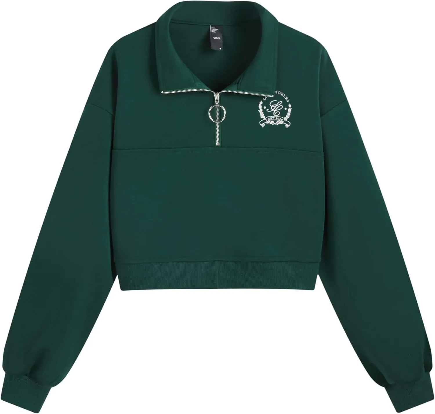 CIDER Womens Sweatshirt Half Zip Pullover Cropped Long Sleeve Graphic Zip Up Casual Fall Winter Outfits
