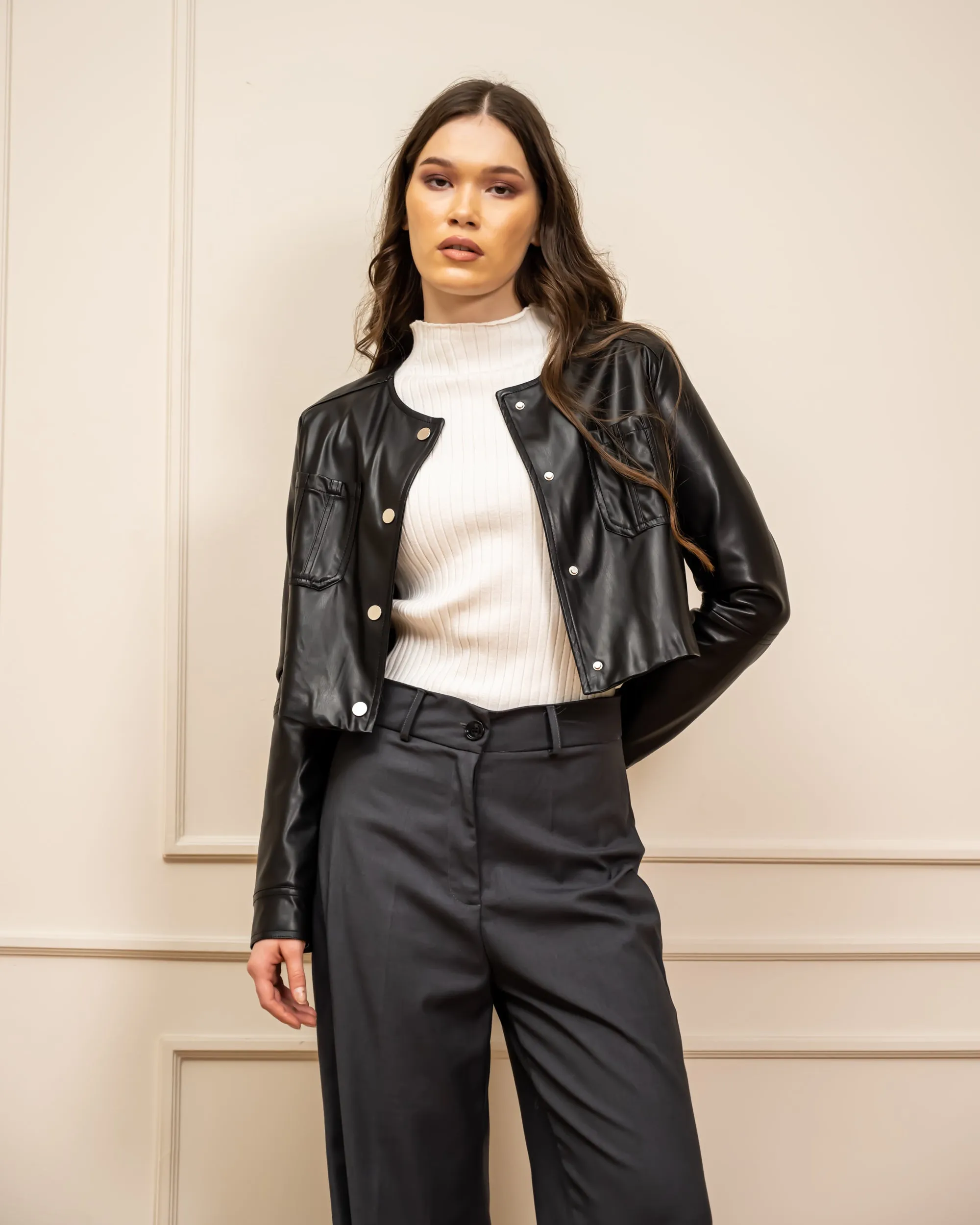 CLASSIC WIDE LEG PANT-GRAY