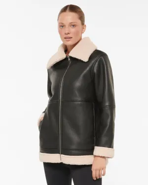 CRESCENT DOUBLE FACED COAT BLACK