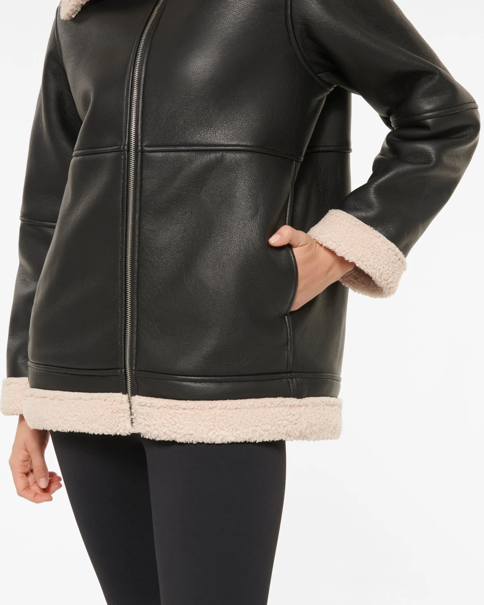 CRESCENT DOUBLE FACED COAT BLACK