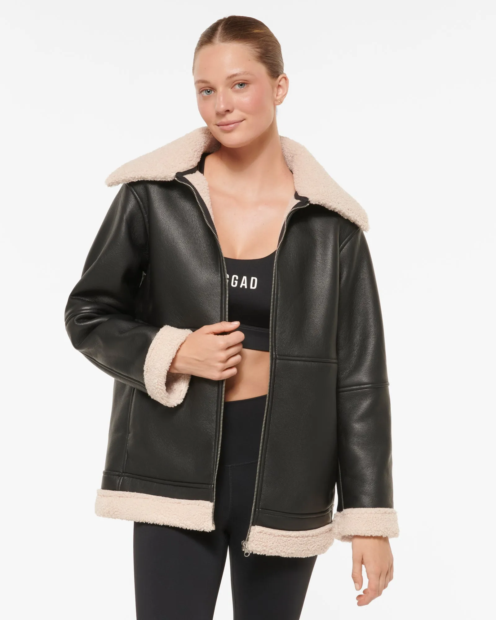 CRESCENT DOUBLE FACED COAT BLACK