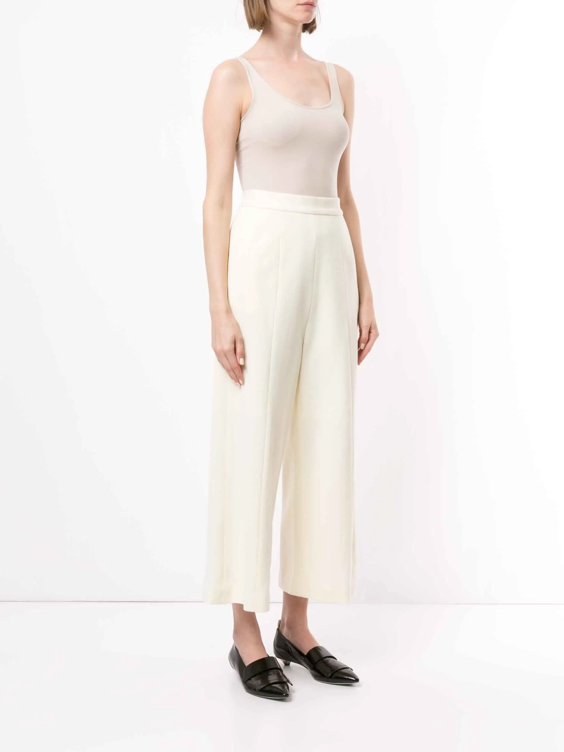 Cropped Wide Leg Trousers