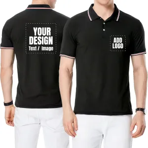 Custom Polo Shirts for Men and Women Customized T-Shirt Design Your Own with Logo Text Photo Short Sleeves