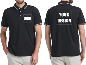 Custom Polo Shirts for Men Women Personalized T-Shirt with Logo Text Photo Mercerized Cotton Short Sleeves