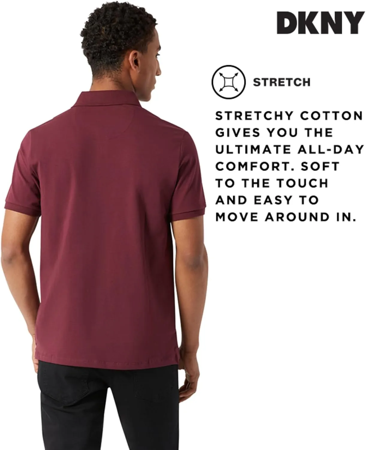 DKNY Polo Shirts for Men - Soft Stretch Casual Cotton Mens Polo Shirts | Modern Fit Short Sleeve Mens Polos