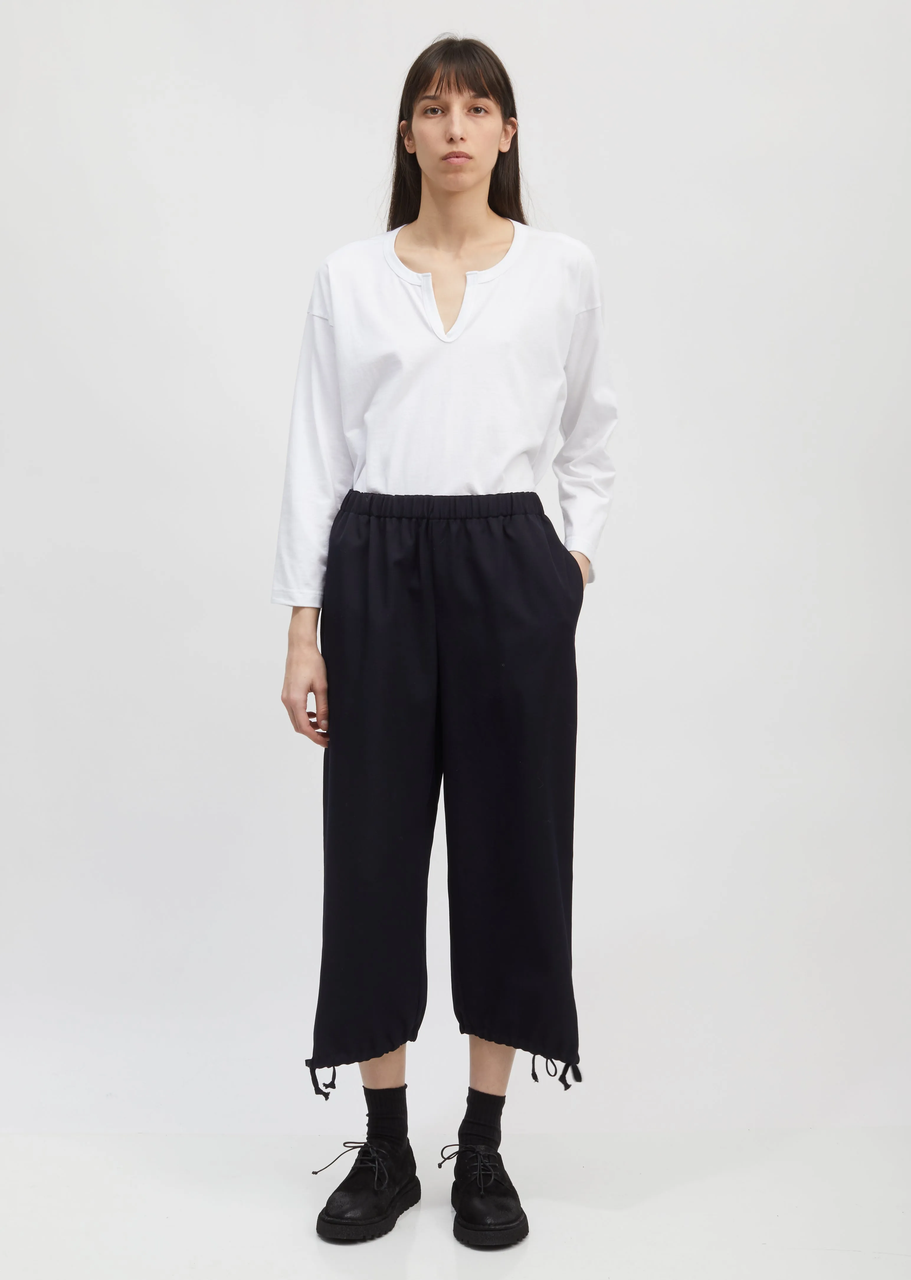 Drawstring Cuff Wide Leg Pants