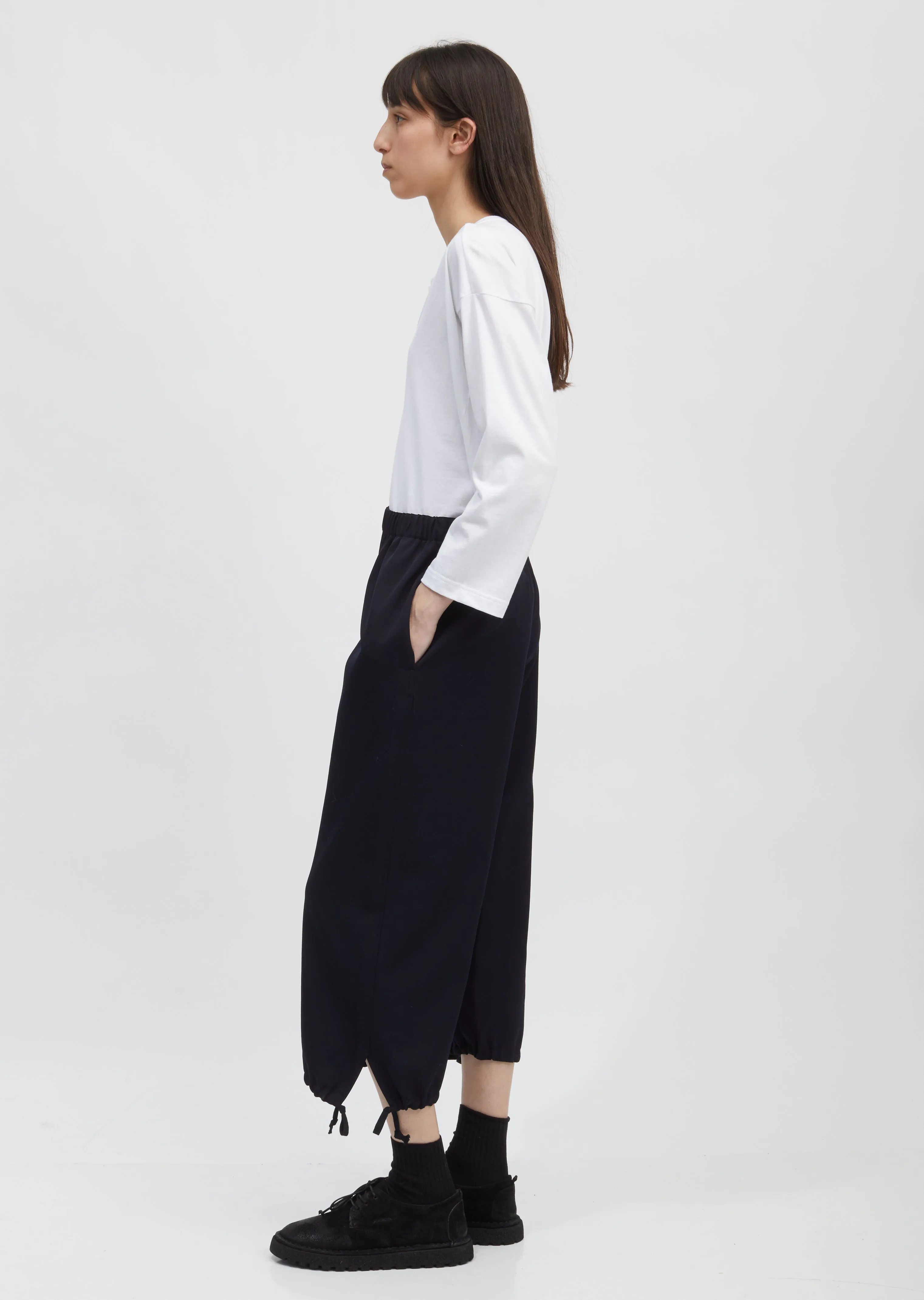 Drawstring Cuff Wide Leg Pants