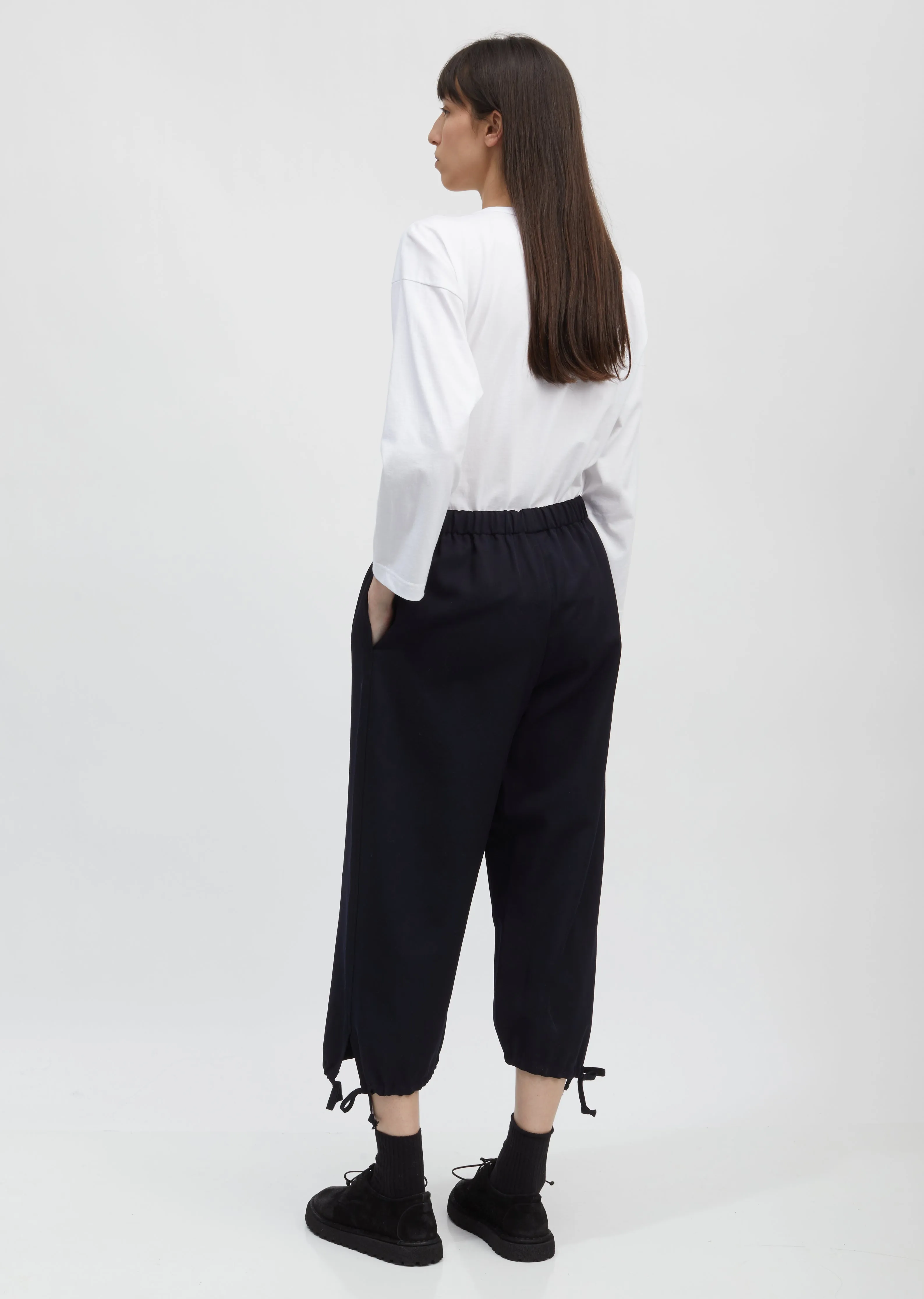 Drawstring Cuff Wide Leg Pants