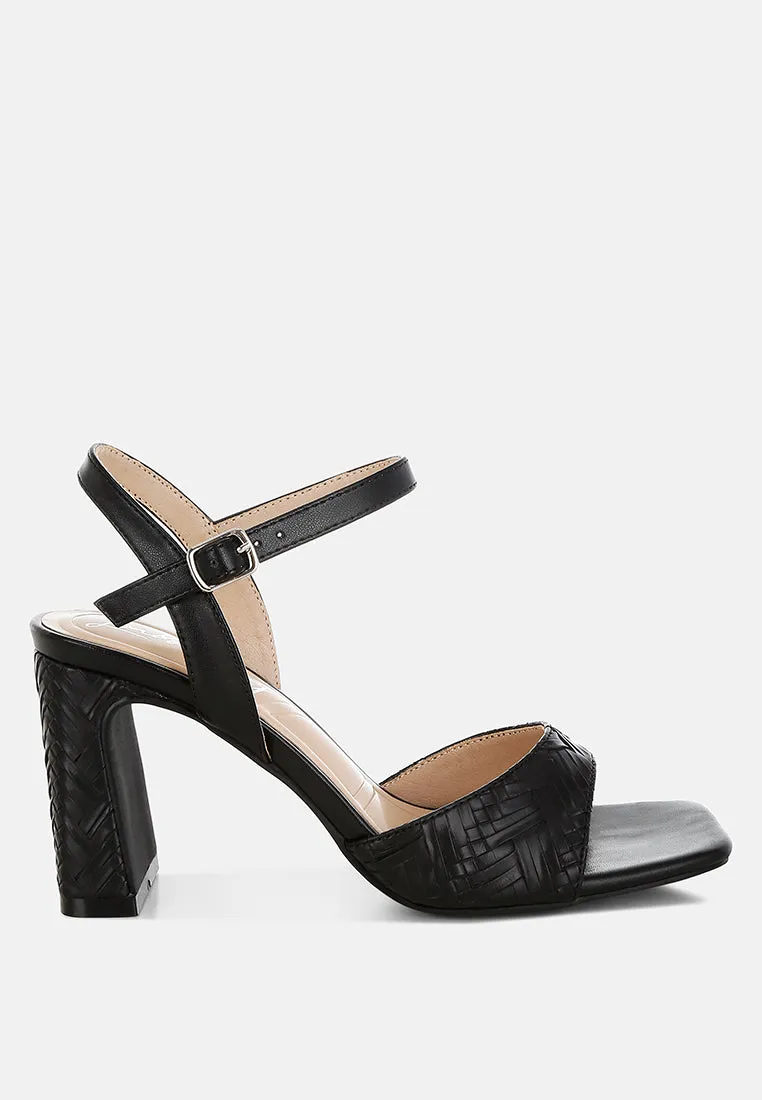 Elana Textured Faux Leather Heels