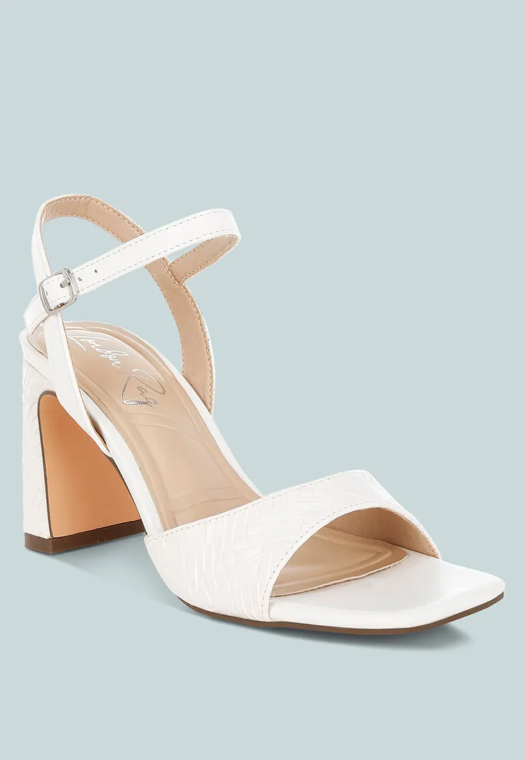 Elana Textured Faux Leather Heels