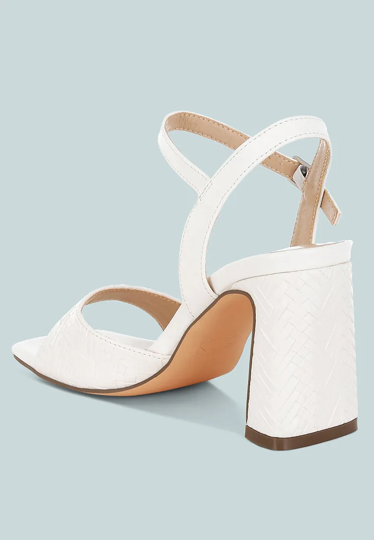 Elana Textured Faux Leather Heels