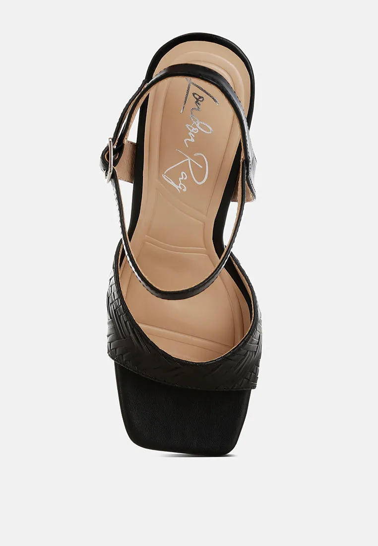 Elana Textured Faux Leather Heels