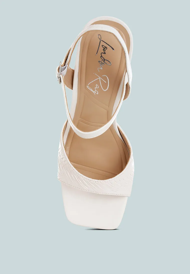 Elana Textured Faux Leather Heels