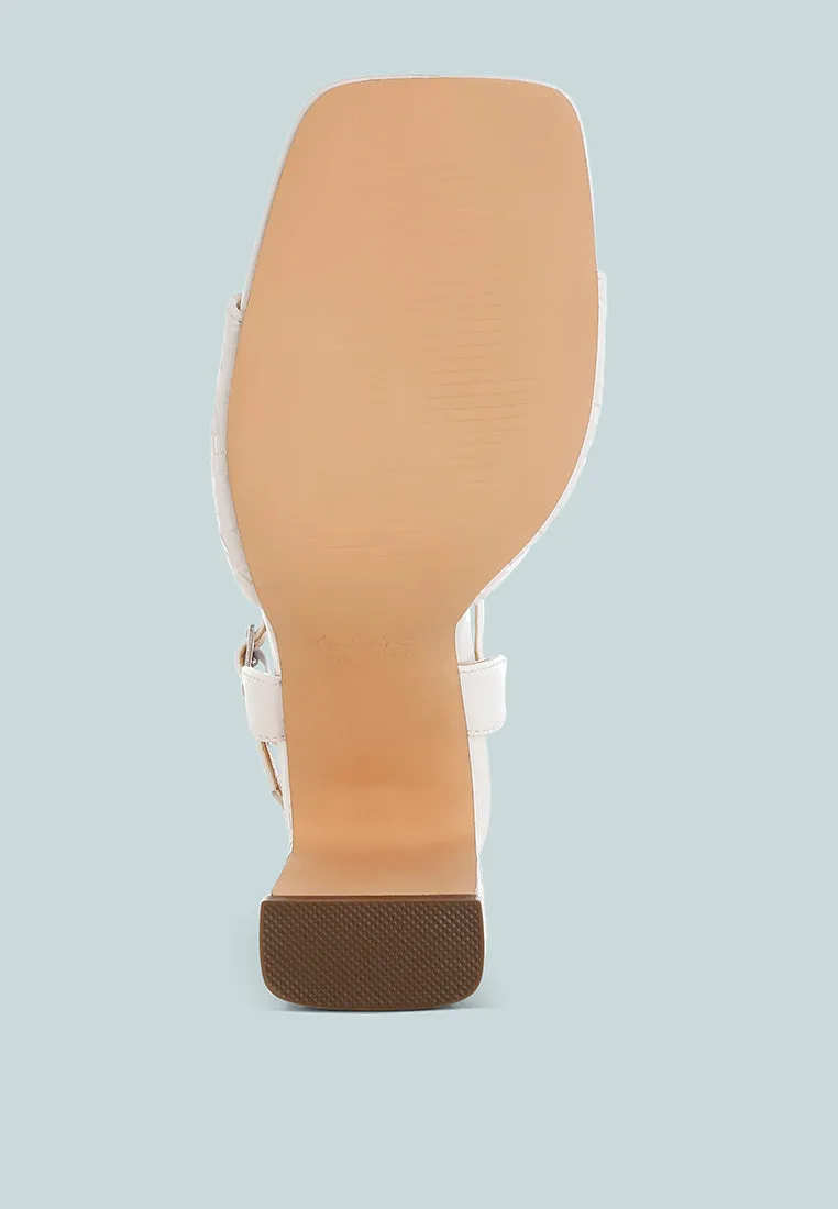 Elana Textured Faux Leather Heels