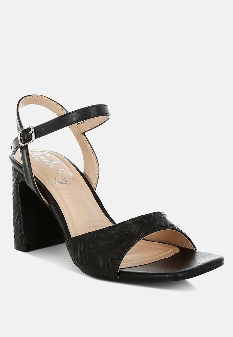 Elana Textured Faux Leather Heels