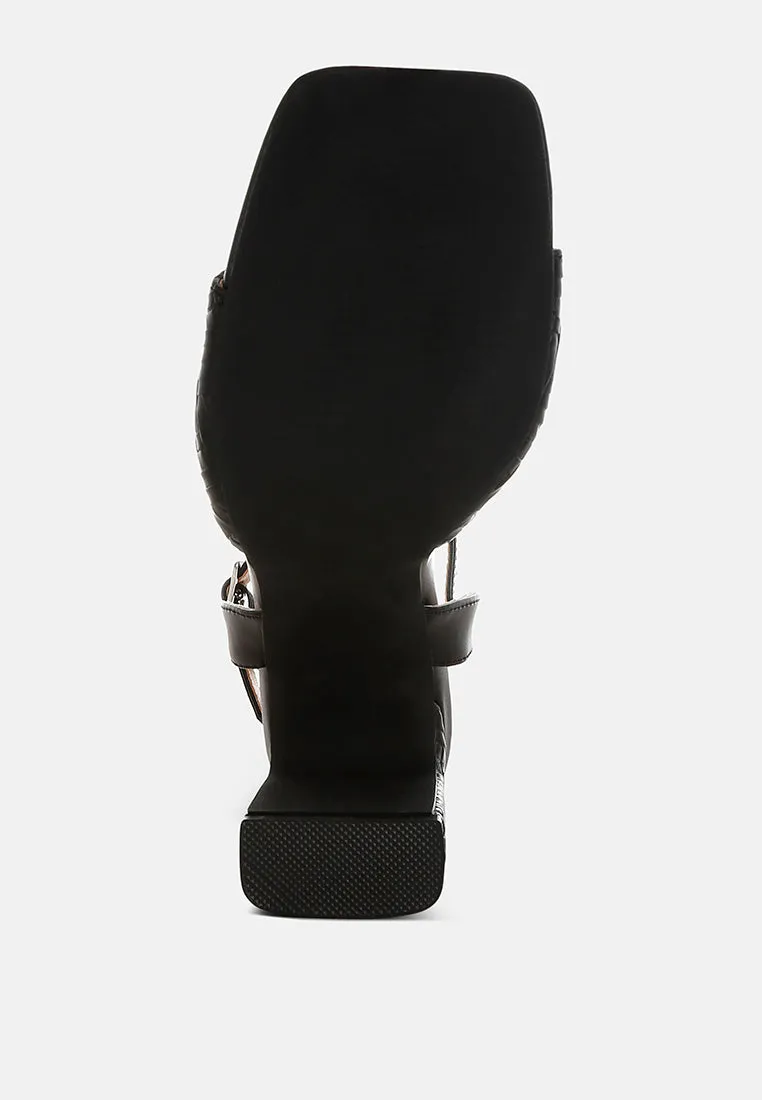 Elana Textured Faux Leather Heels