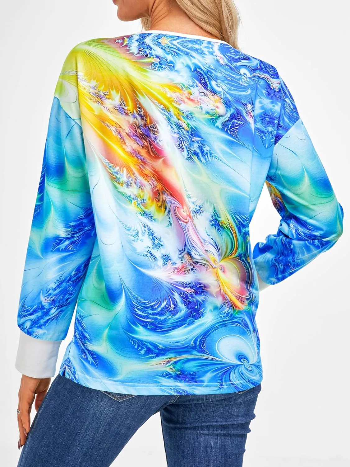 FAIRY SEASON Women's Long Sleeve Shirts V Neck Lace Up Casual Lightweight Loose Fit Tunic Tops 2025