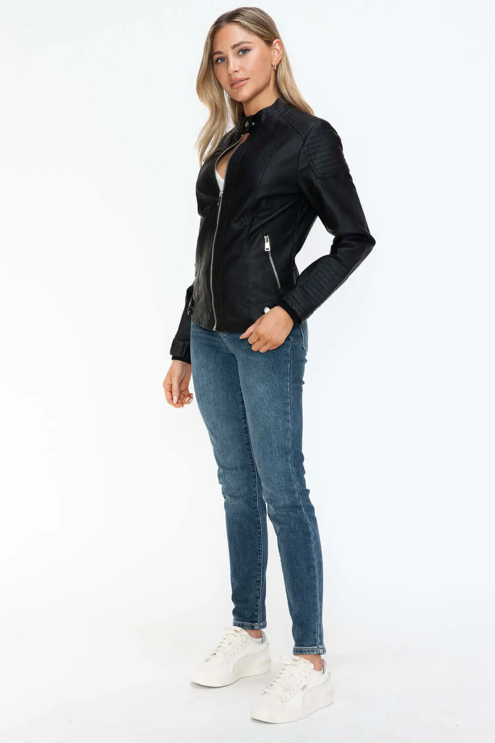 Faux Leather Biker Jacket