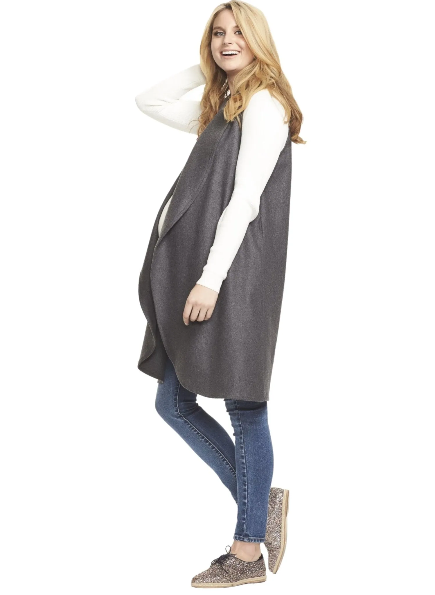 Frost Wool Maternity Vest - Grey