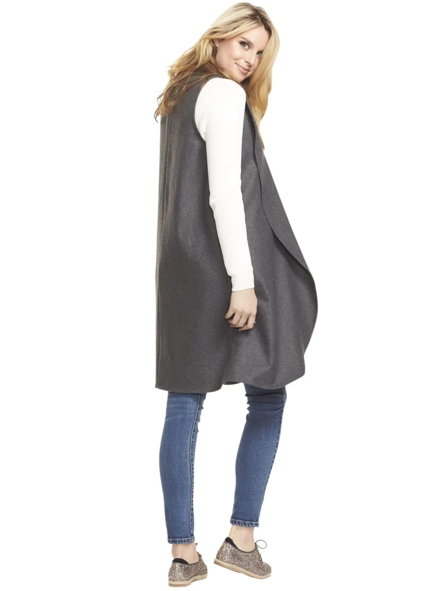 Frost Wool Maternity Vest - Grey
